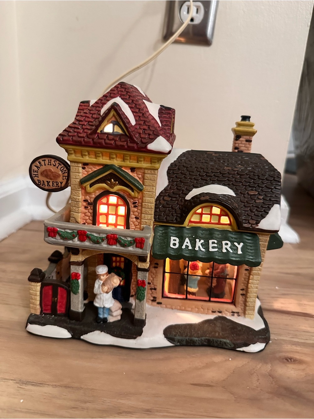 Hearthstone Bakery Porcelain Lighted House - Purple Box